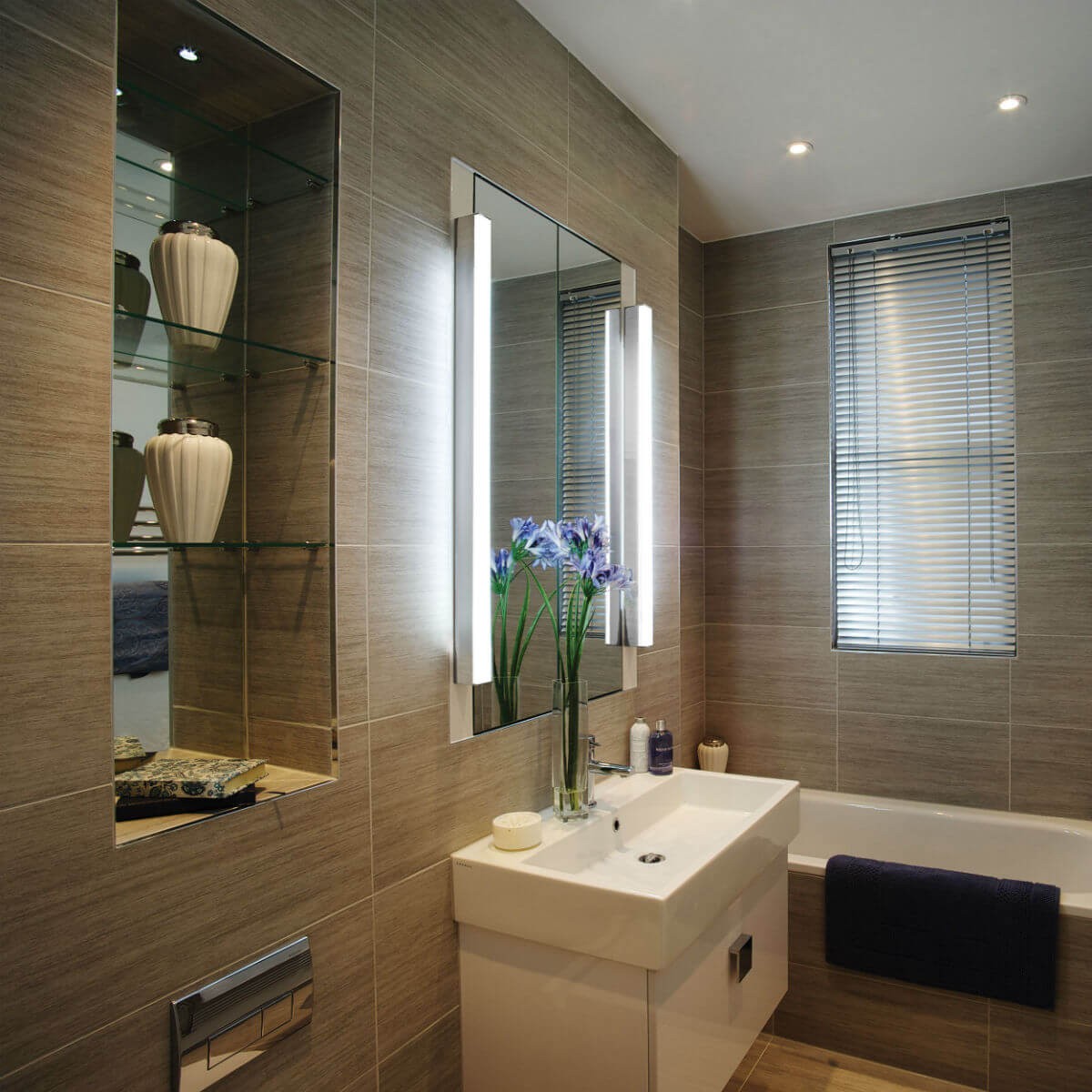 Use Lighting to Increase Space in a Small Bathroom