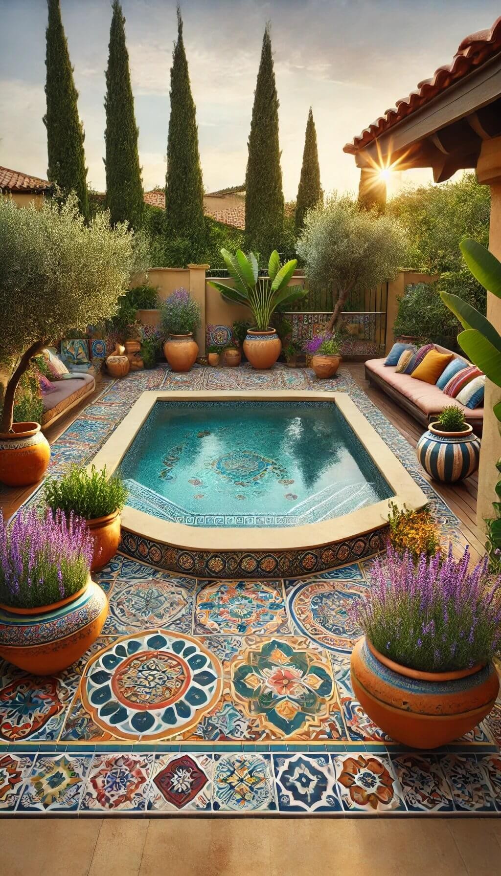 Mediterranean-Inspired Semi Inground Pool