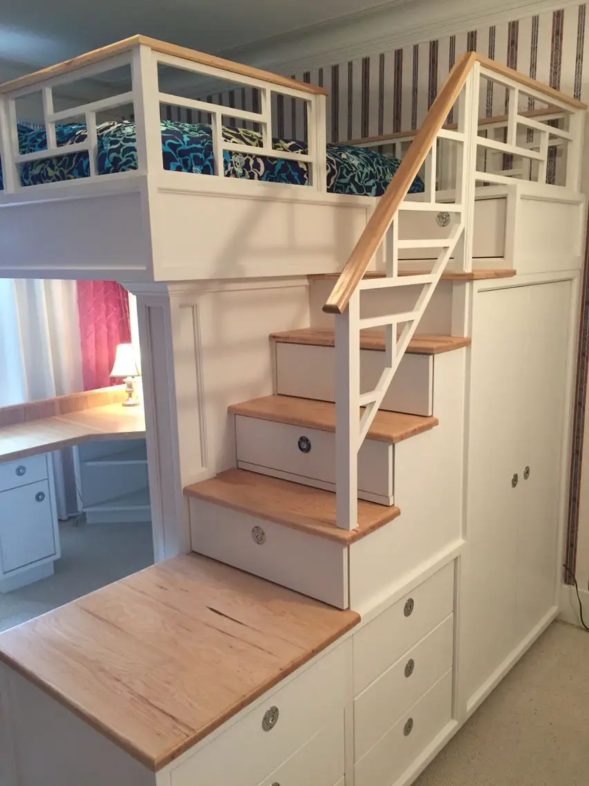 The stair step bunk beds