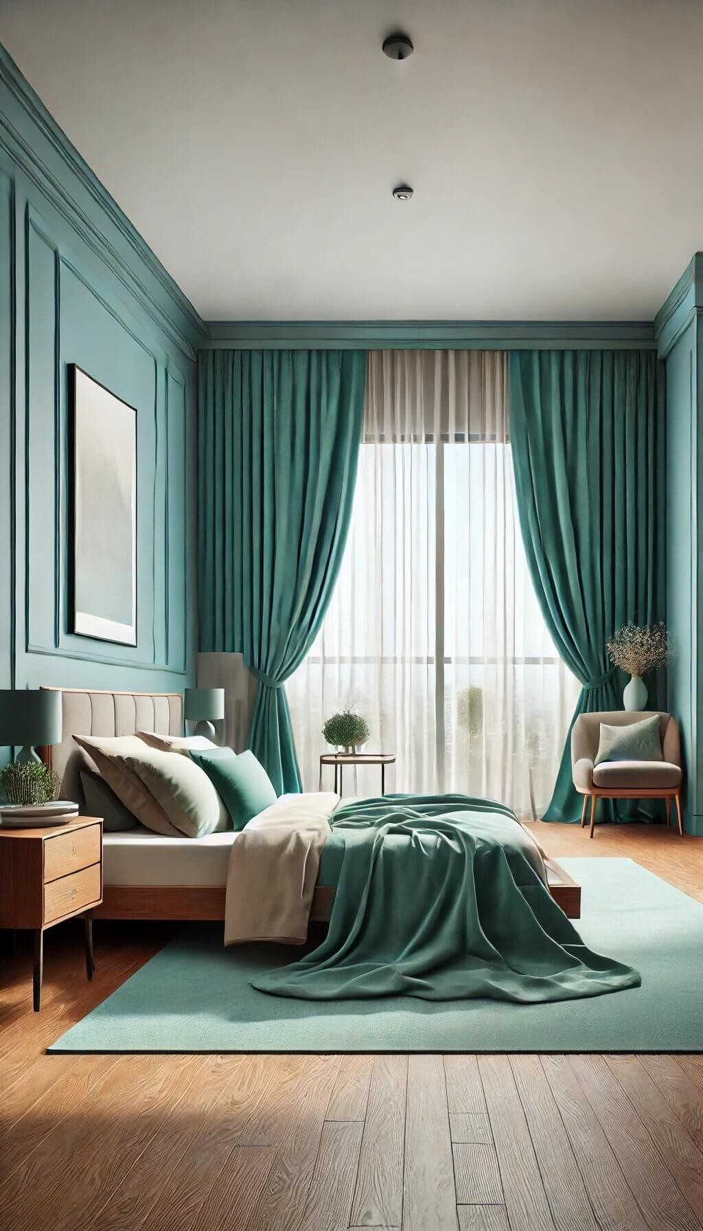 Teal Curtains