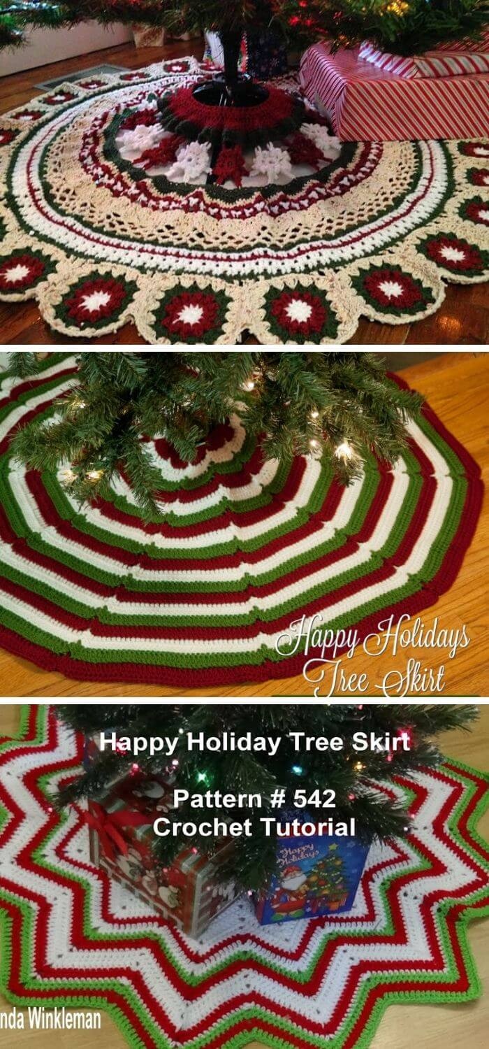 Easy Crochet Christmas Tree Skirt