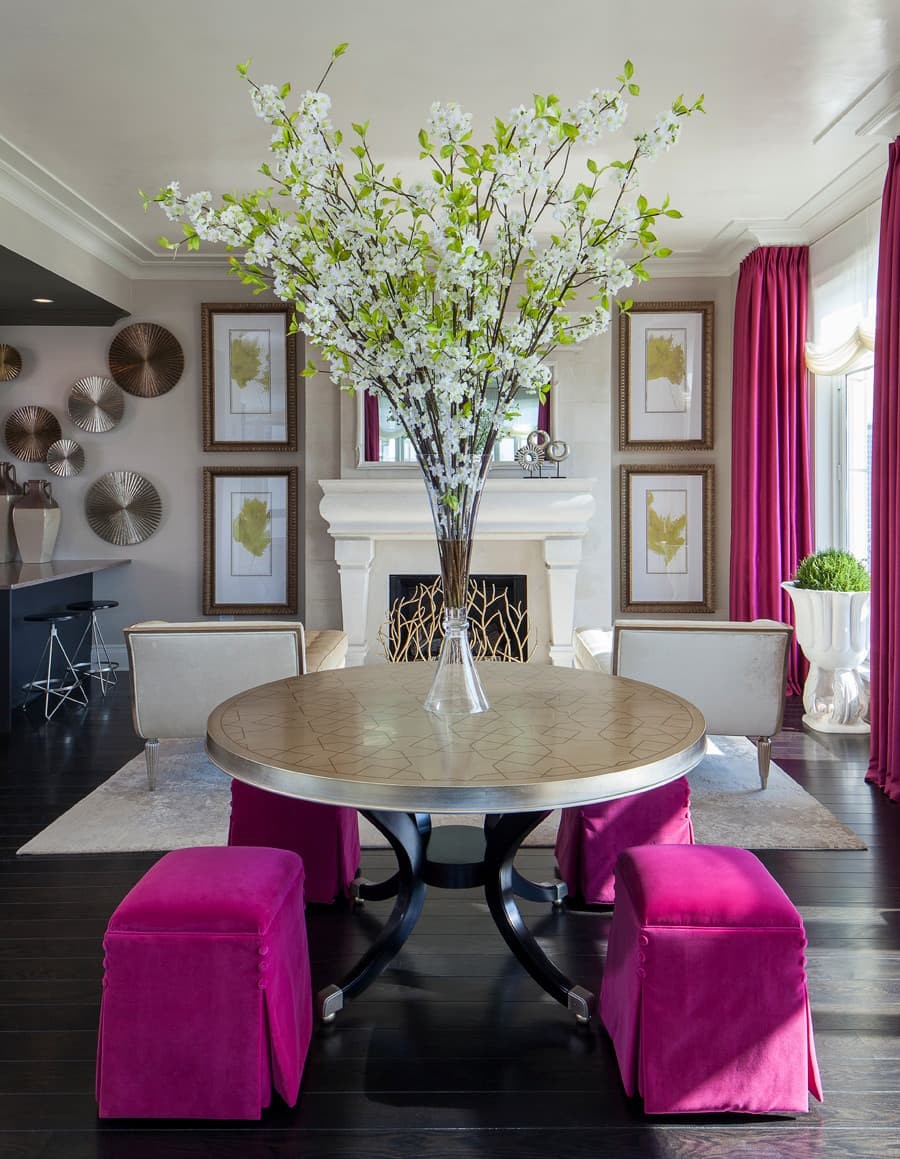 Black and pink living room ideas.