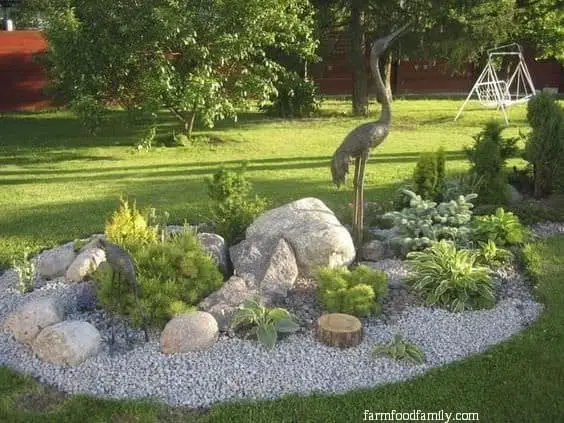 Raised rock rain garden