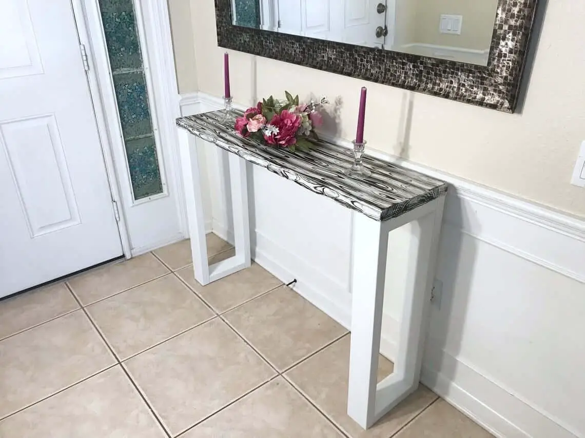 Painted slim console entryway