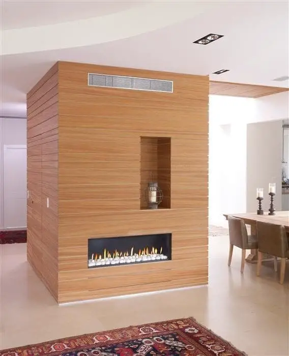 Go geometric with your fireplace surround.