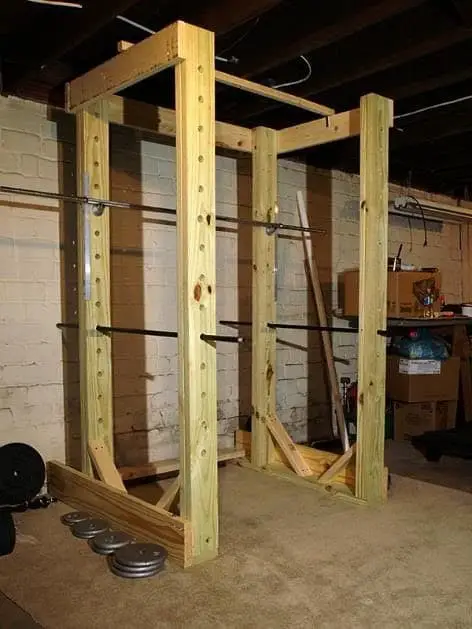 Squat Rack Made From Wood