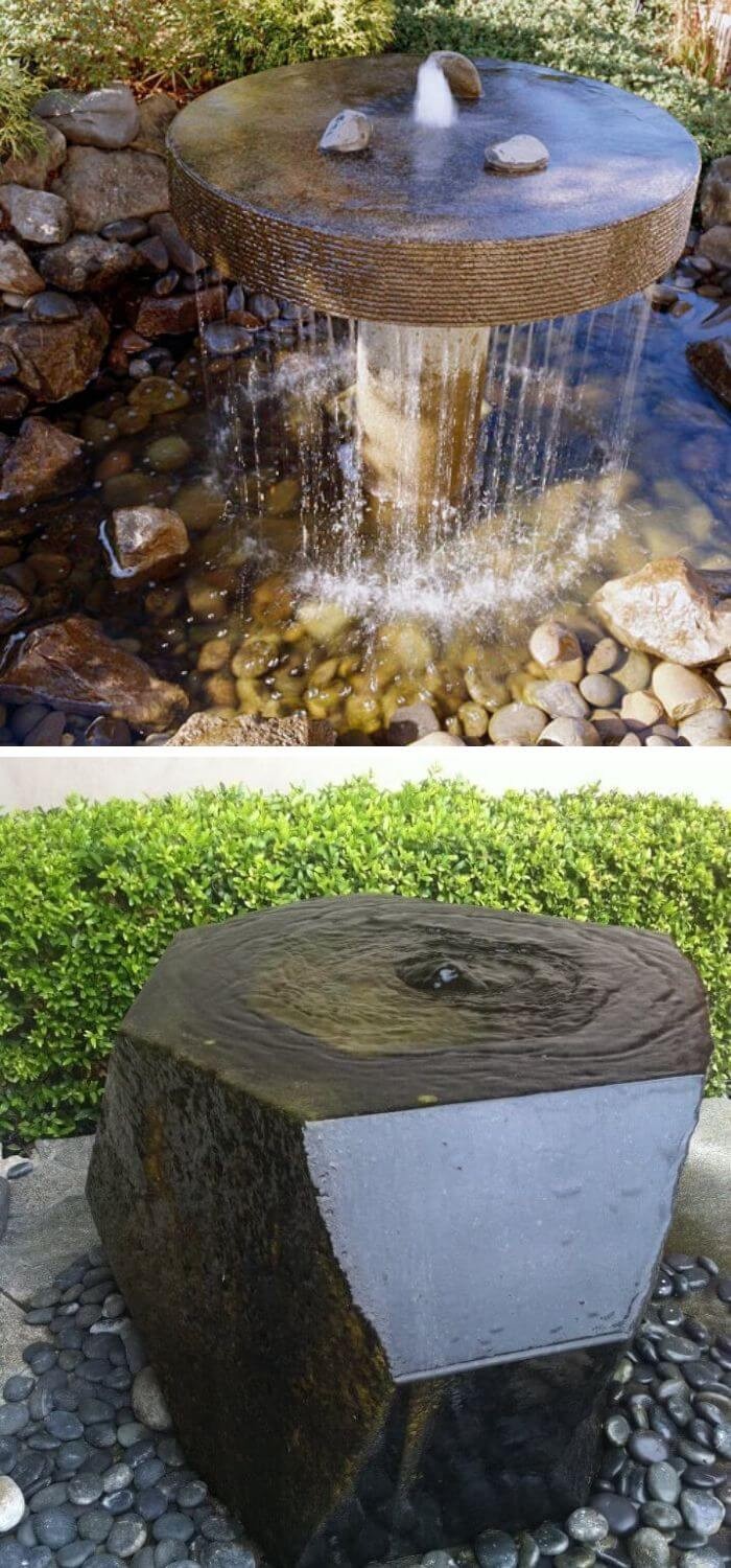 Japanese-Influenced Concrete Fountain