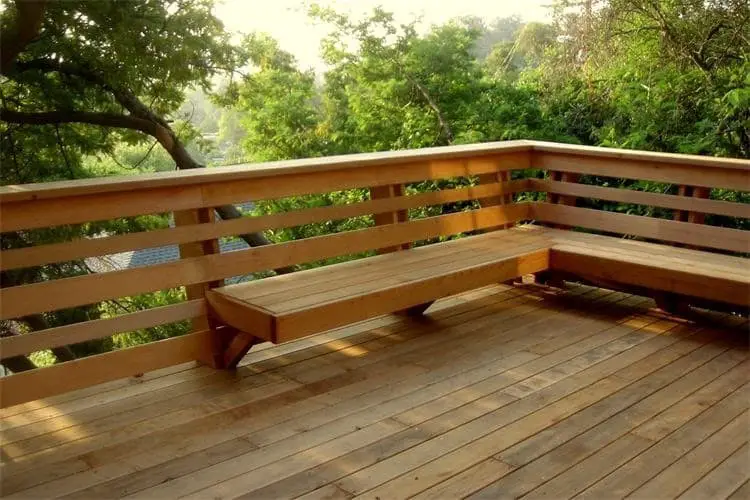 Benches Placed Into the Railing on the Deck