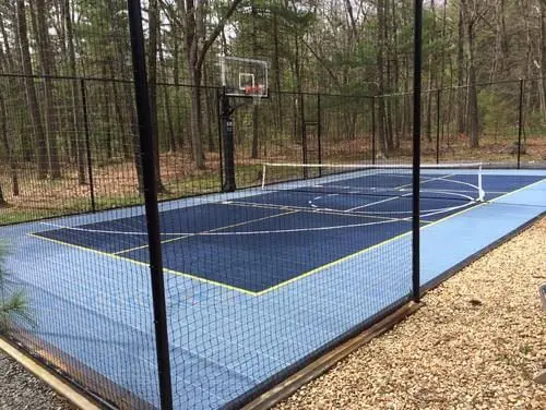 Backyard Court with Metal Fence