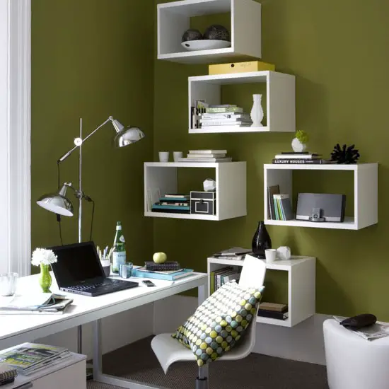 #2. Cubical Office Shelving Ideas