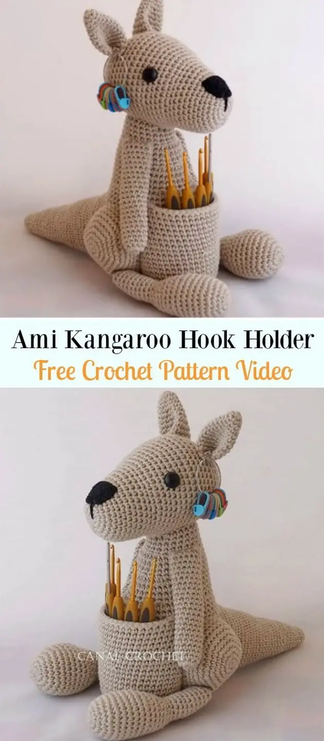 Amigurumi kangaroo Hook Holder.