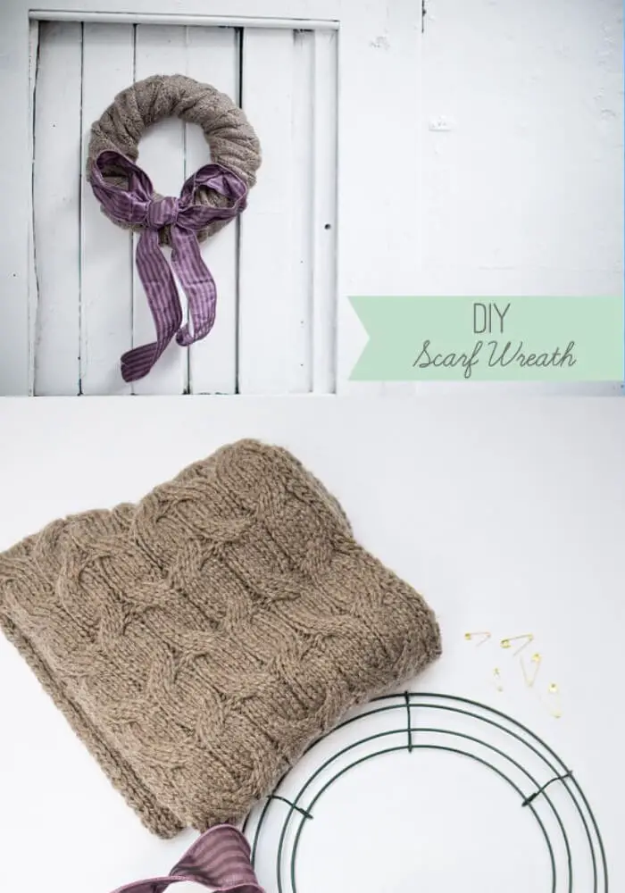 DIY Christmas Scarf Wreath