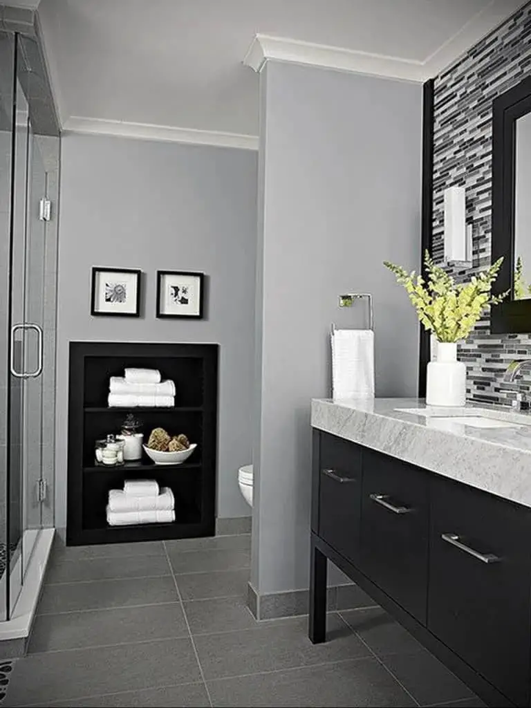 Grey and Black Bathroom