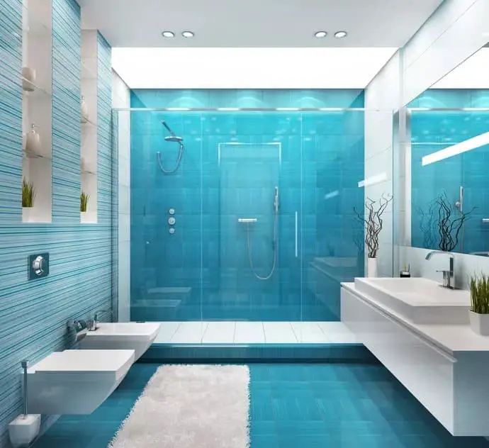 An oceanic bathroom