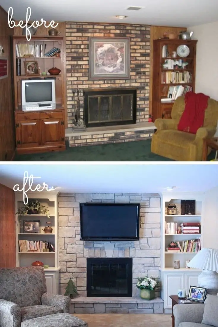 Floor to ceiling fireplace remodel ideas