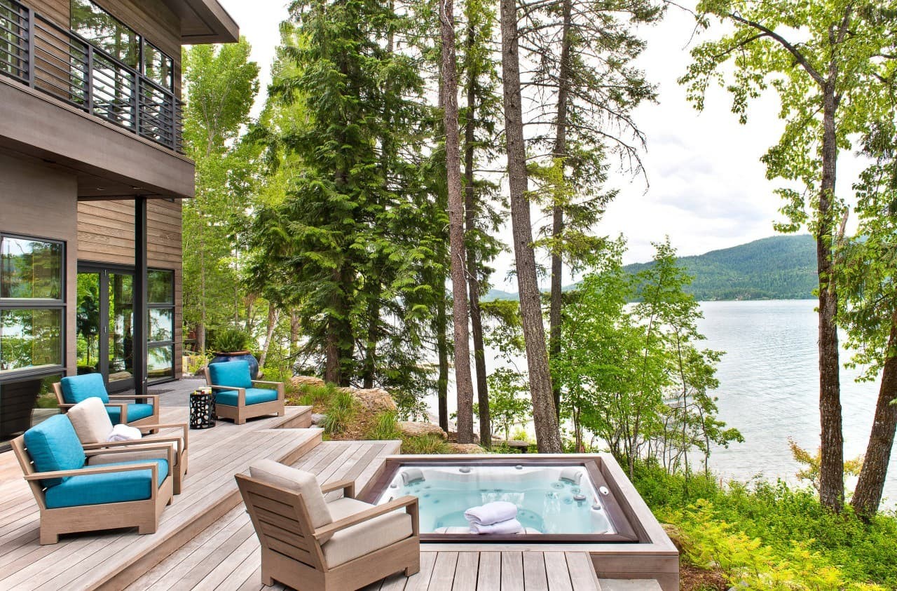 Small hot tub deck