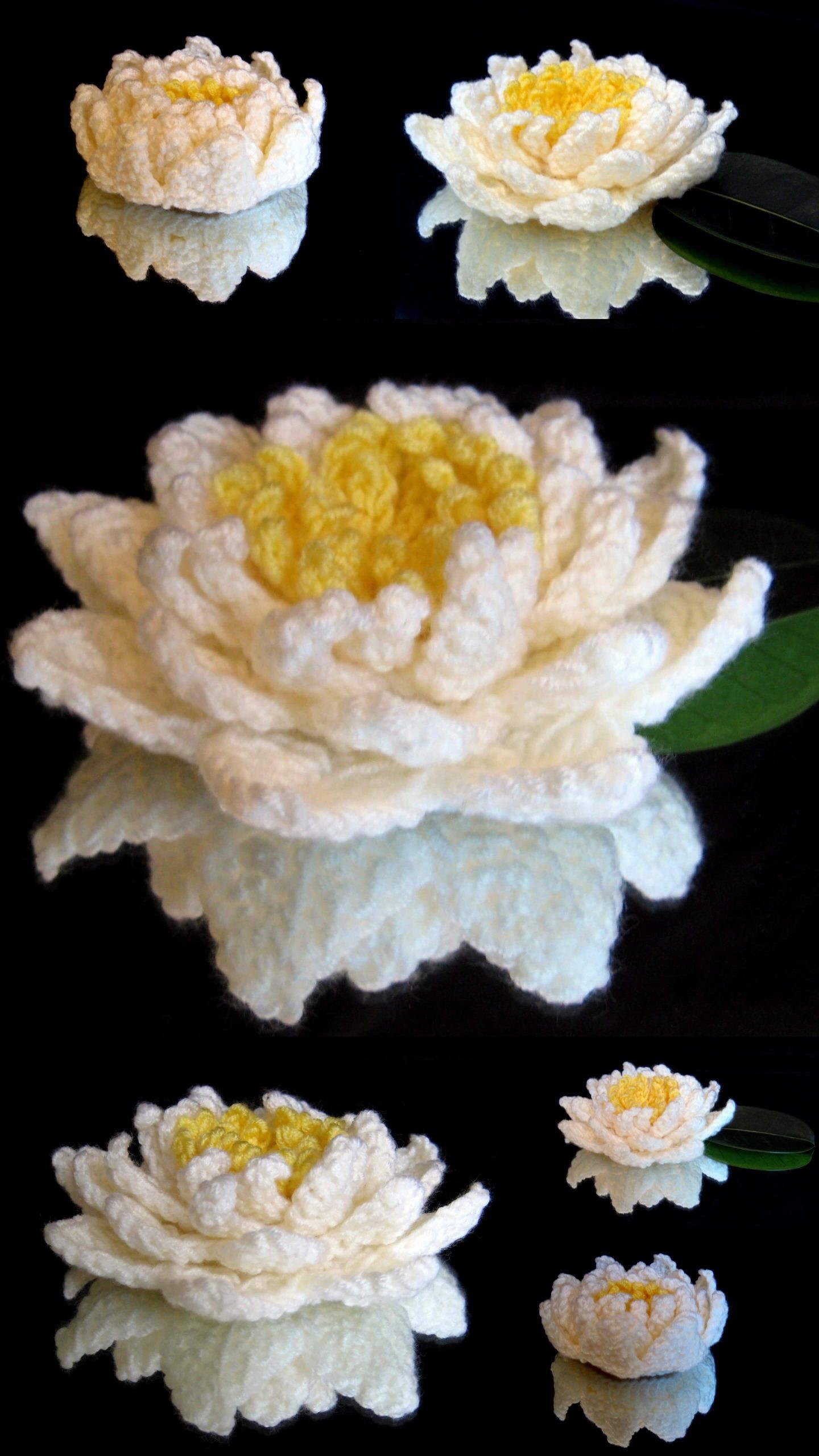 Crochet Water Lily Flower Bouquet.