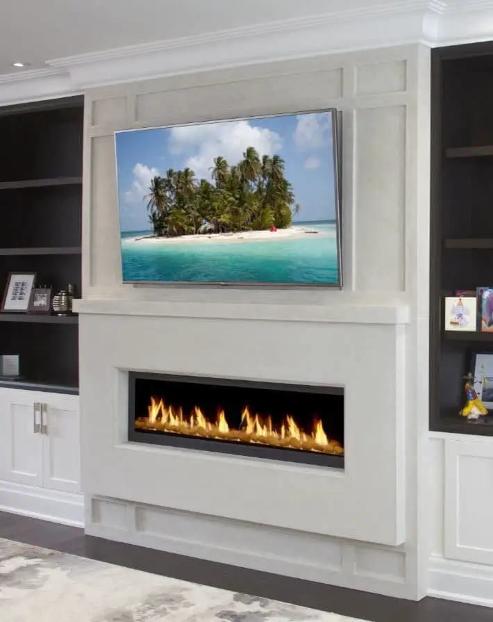 Fireplace surround ideas with TV.