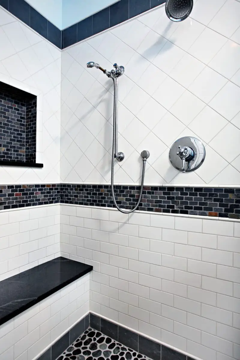 Tiled shower bench ideas.