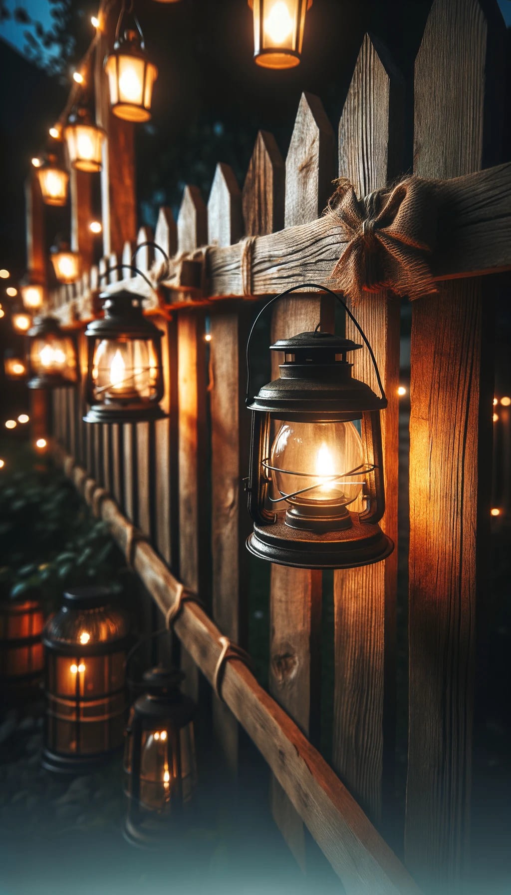 Lantern-Style Fence Lights