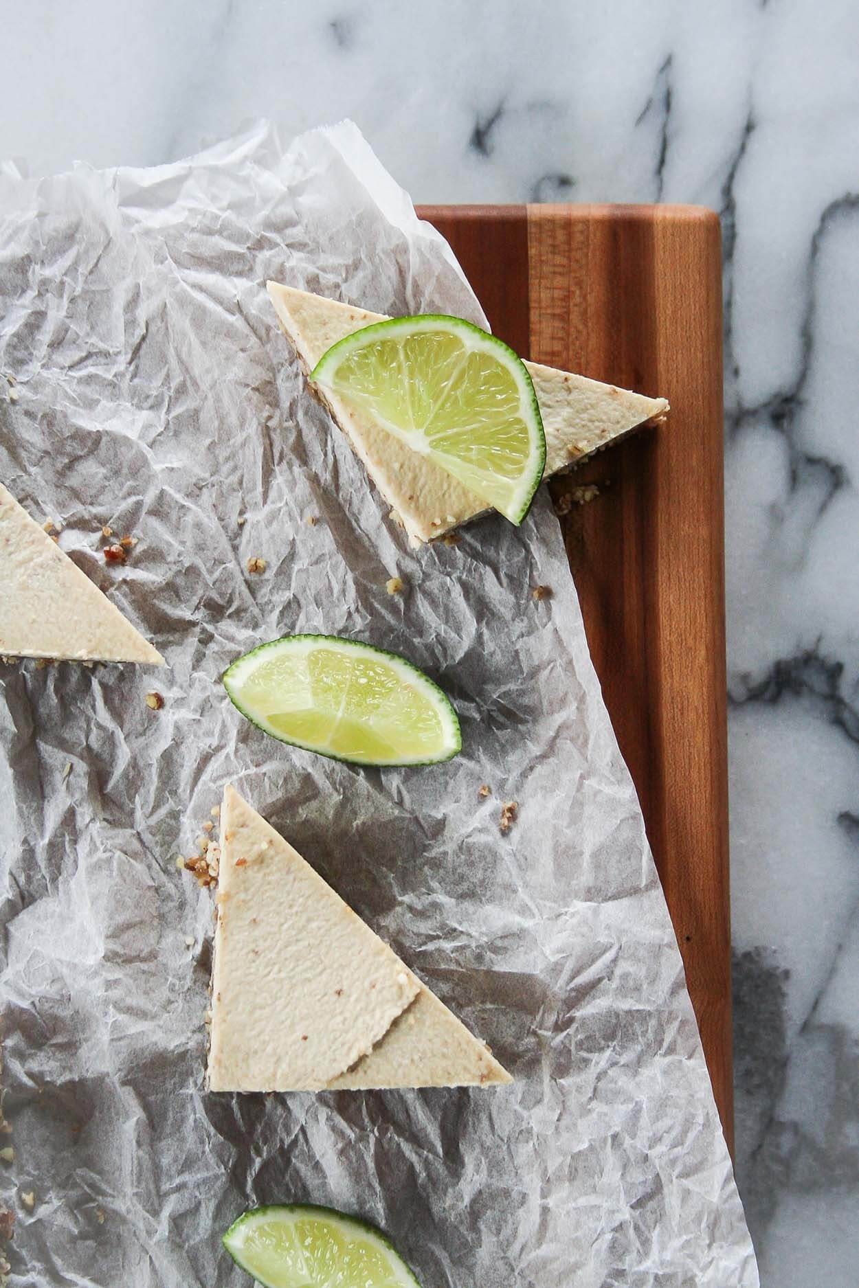 Raw Margarita Cheesecake Bars