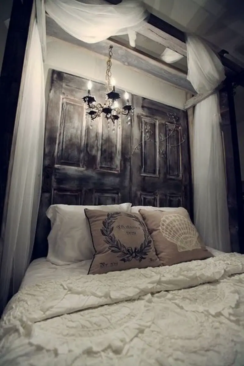 #2. A Headboard Using Old Doors