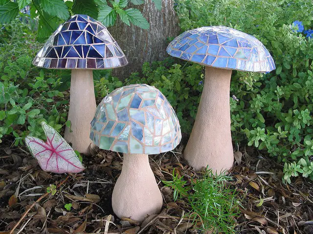 Concrete Mushrooms in Stained Glass