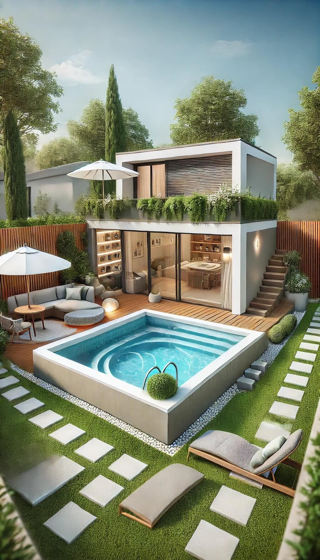 Small Space Semi Inground Pool