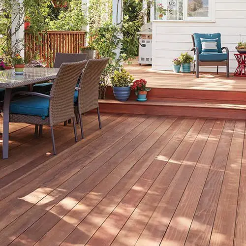 Deck made of natural mahogany