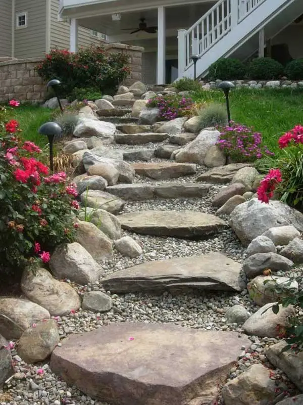 4-7. Stone stairs on a green patch