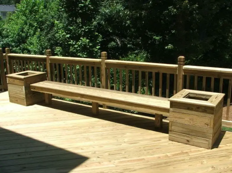 Deck Bench with Unstained Railing