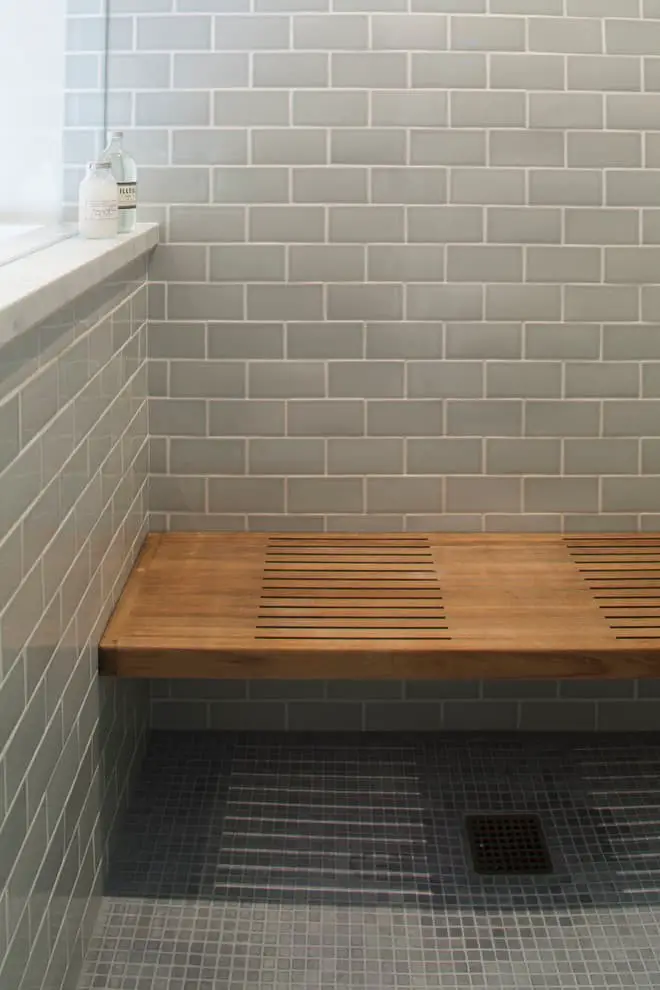 Wood shower bench ideas.