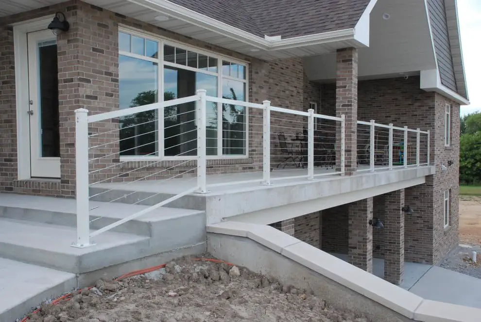 Raised concrete porch ideas.