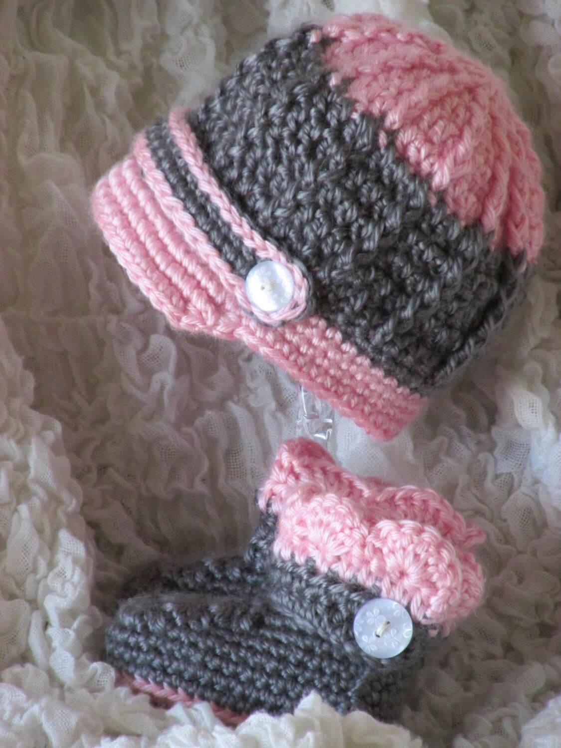 Matching Hat And Baby Booties Crochet