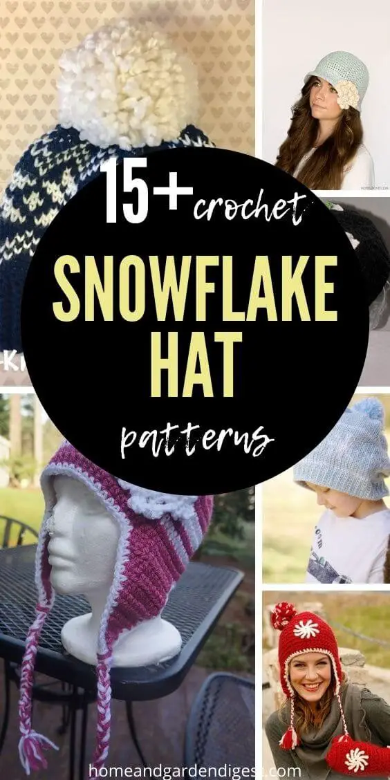 15 Winter Snowflake Hat Free Crochet Patterns