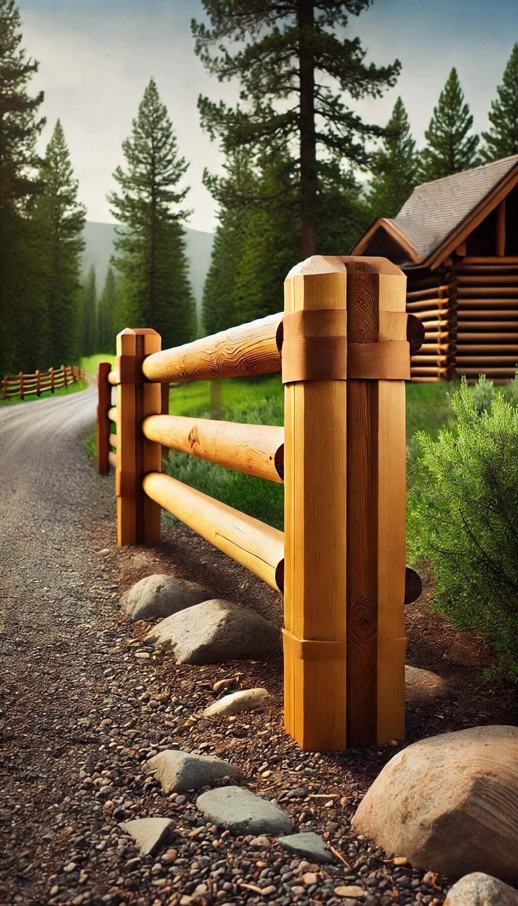 Cedar Post and Rail Fence