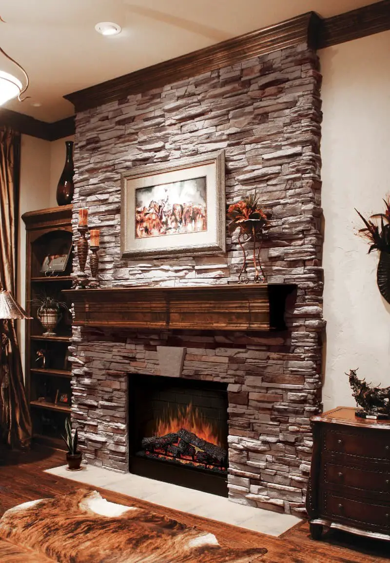 Faux Ledgestone Fireplace