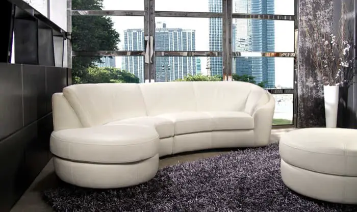 Curved white couches