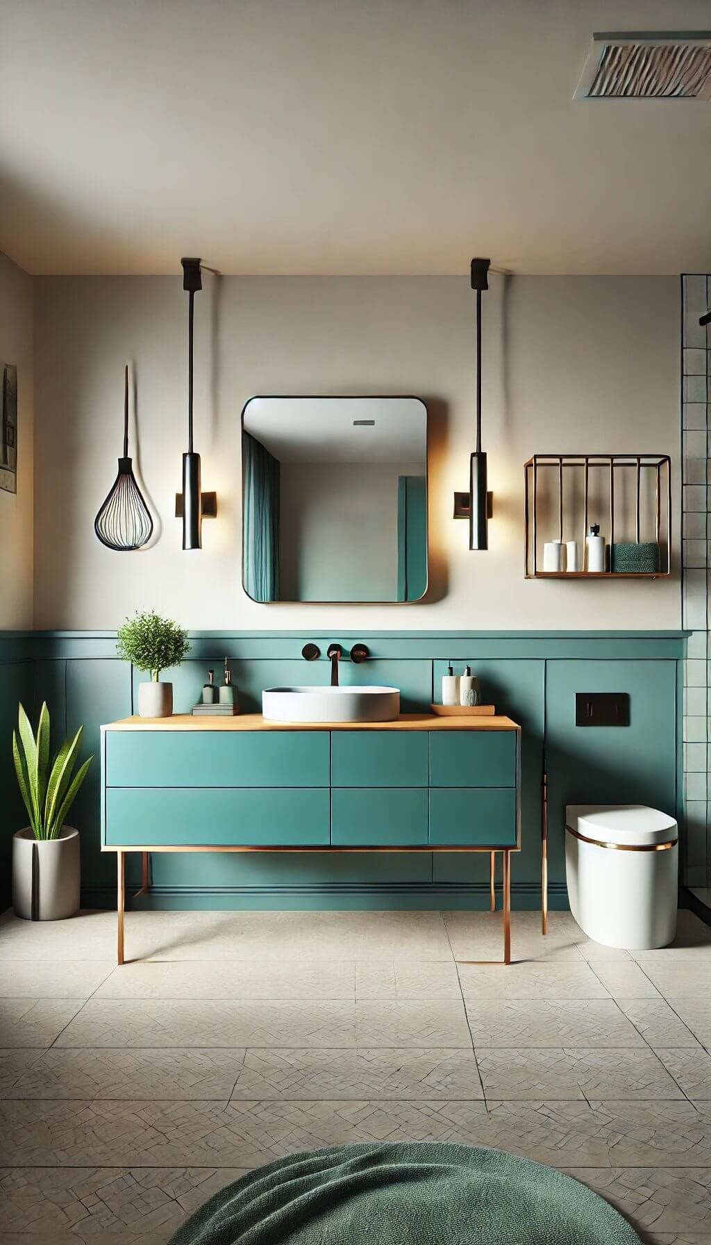 Teal Vanity.