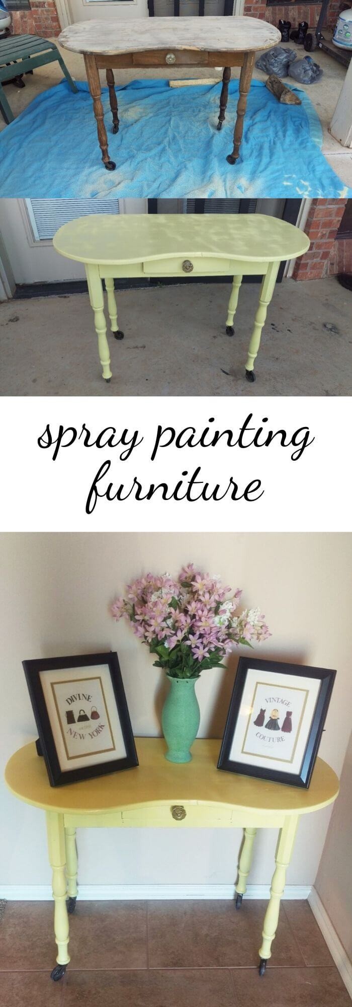 Spray Paint Nicer Table Legs