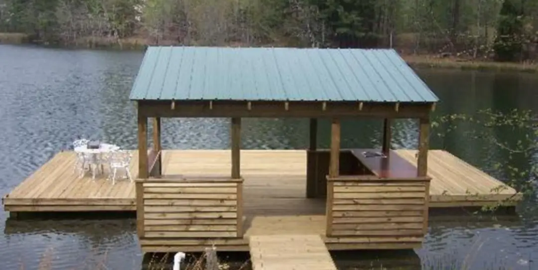 Floating deck on water