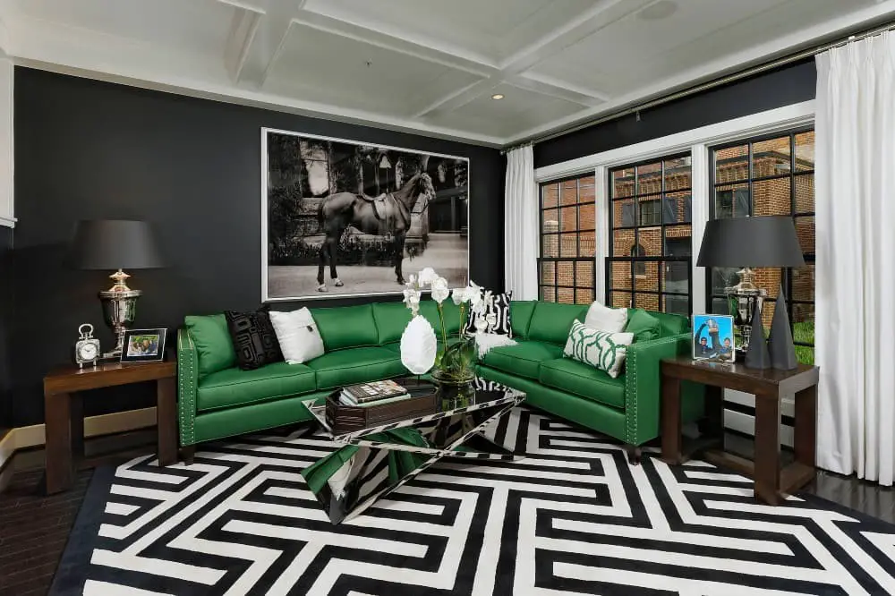 Black and green living room ideas.