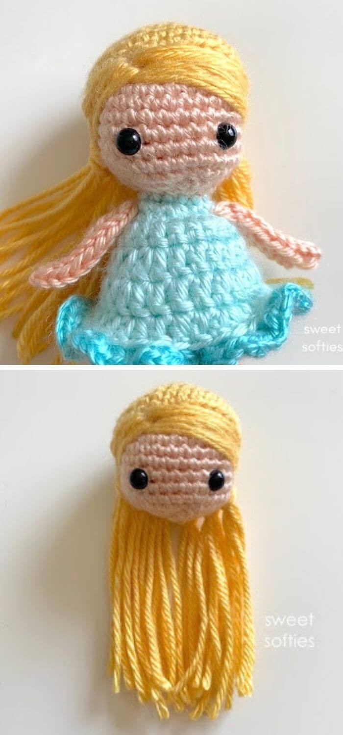 Easy hair tutorial crochet Amigurumi