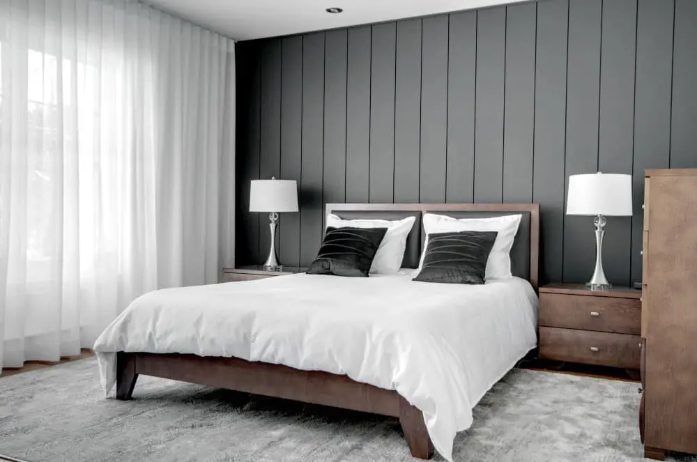 Shiplap accent wall ideas for bedroom.