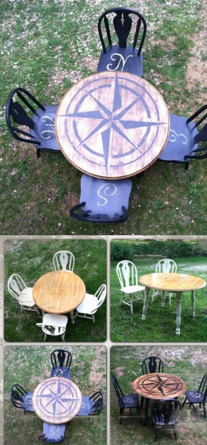 Compass table and chairs