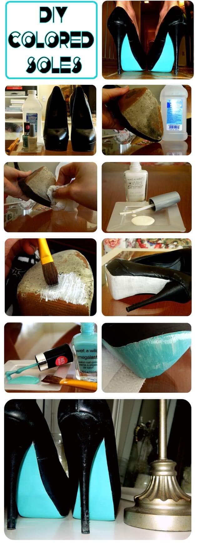 Color your shoes with nail polish