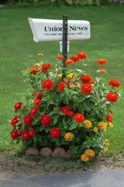 Simple mailbox with flower bed