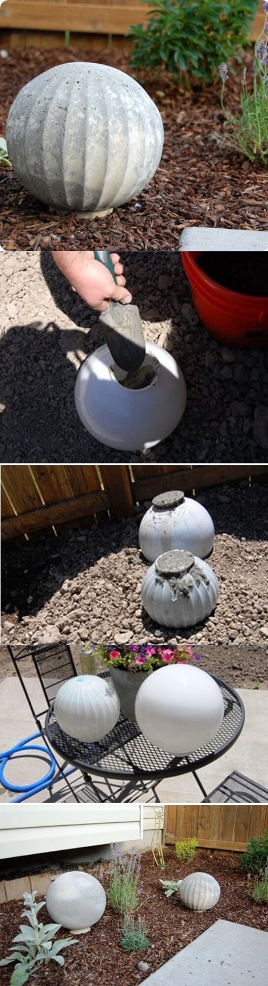 DIY Concrete garden spheres