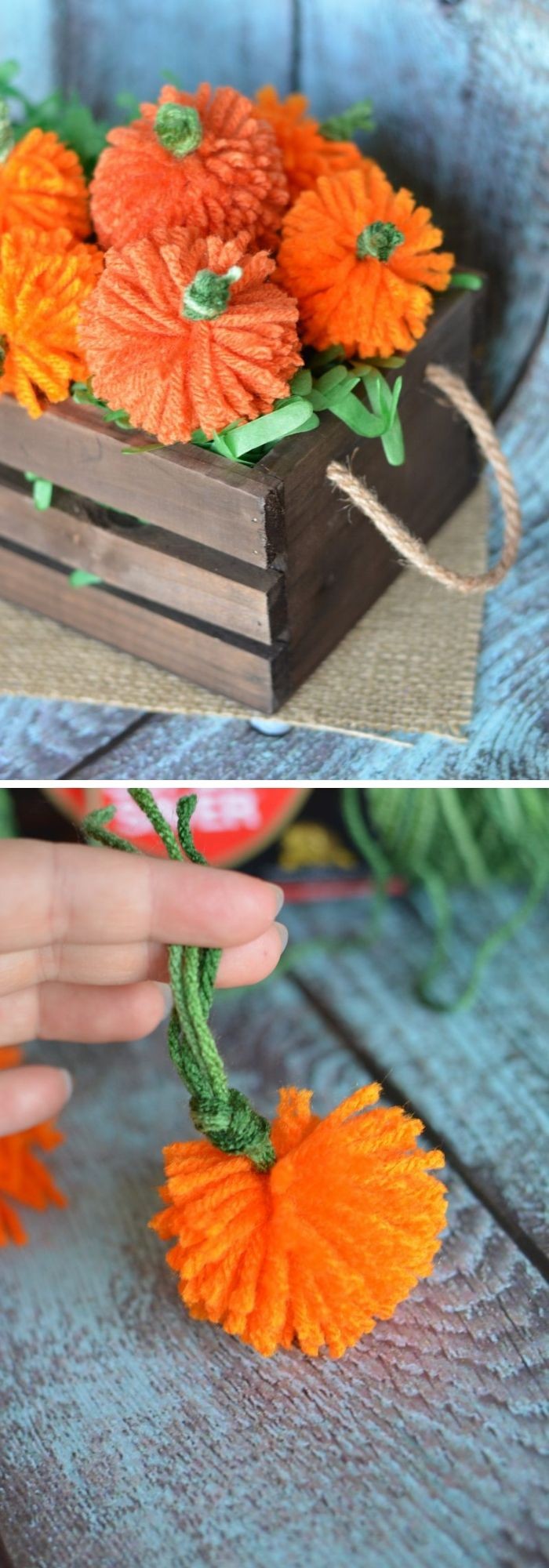 DIY Yarn Pumpkins {+No Sew Pumpkin Garland!}