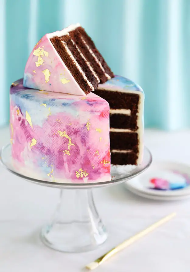 Watercolor Graffiti Chocolate Cake